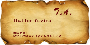 Thaller Alvina névjegykártya